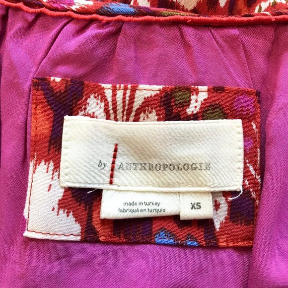 Anthropologie Red and Purple Patterned Dress - Picture 8 of 8